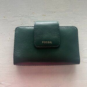 Fossil Leather Wallet - Teal/Green